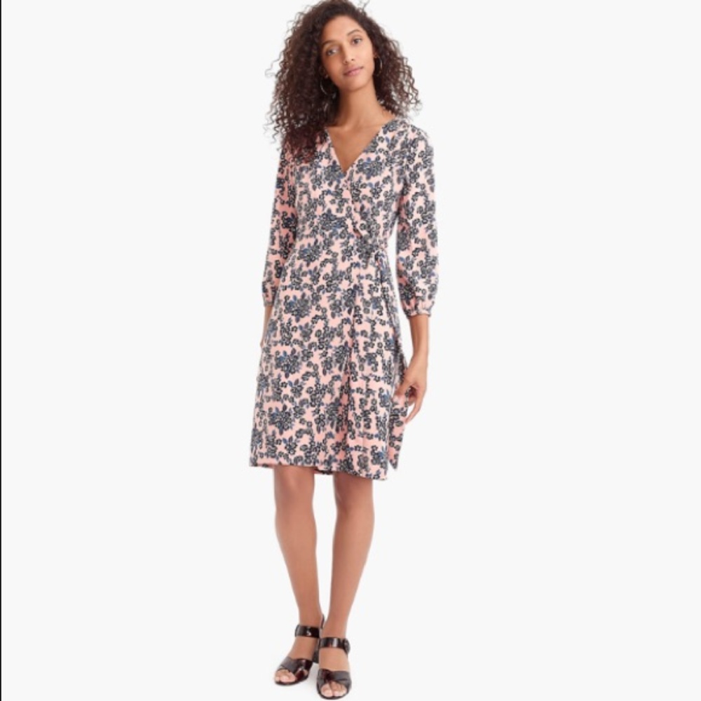 J. Crew Floral Crepe Wrap Dress